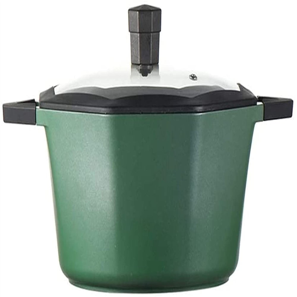 BOMMEL Pots,Saucepan Cooking Pot Stainless Steel Pasta Pot with Double Handle and Glass Lid Milk Pan Dishwasher Oven Safe (Color : Green)