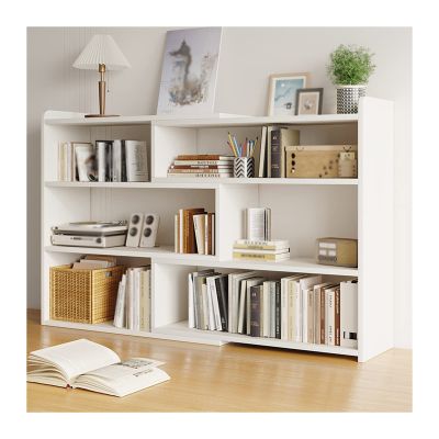 Bookshelf Bookshelf, 3-Tier Wooden Shelf Bookcase Width-Adjustable Storage Organizer Rack for Home Office, Living Room, Kitchen, BedroomWhite Bookcase Storage Rack (Size : L60-120xD17xH80cm)