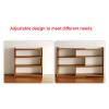Bookshelf Bookshelf, 3-Tier Wooden Shelf Bookcase Width-Adjustable Storage Organizer Rack for Home Office, Living Room, Kitchen, BedroomWhite Bookcase Storage Rack (Size : L60-120xD17xH80cm) view 3