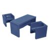 ECR4Kids Tri-Me Table and Cube Chair Set, Multipurpose Furniture, Navy, 3-Piece view 1