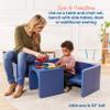ECR4Kids Tri-Me Table and Cube Chair Set, Multipurpose Furniture, Navy, 3-Piece view 4