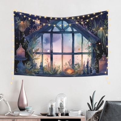 Baxozud Retro Windows Home decoration,Tapestry Psychedelic Tapestry Wall hanging Bedding Tapestry