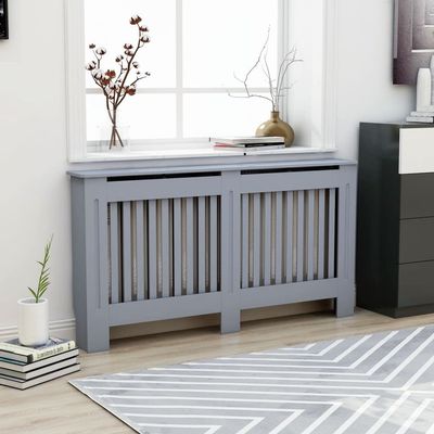 CUMYZO Radiator Cover Anthracite 59.8"x7.5"x31.9" MDF 11.95kg/26.29ib Heating Radiator Accessories