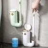 ROHNES Disposable Toilet Brush and Holder Replaceable Brush Head Toilet Cleaning Brush Set Home Toilet Bowl Brush for Bathroom view 3