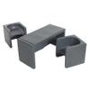 ECR4Kids Tri-Me Table and Cube Chair Set, Multipurpose Furniture, Dark Grey, 3-Piece view 1