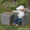 ECR4Kids Tri-Me Table and Cube Chair Set, Multipurpose Furniture, Dark Grey, 3-Piece view 4