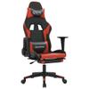 CUMYZO Massage Gaming Chair with Footrest Black&Red Faux Leather 16.6kg/36.52ib Gaming Chairs view 2