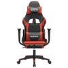 CUMYZO Massage Gaming Chair with Footrest Black&Red Faux Leather 16.6kg/36.52ib Gaming Chairs view 4