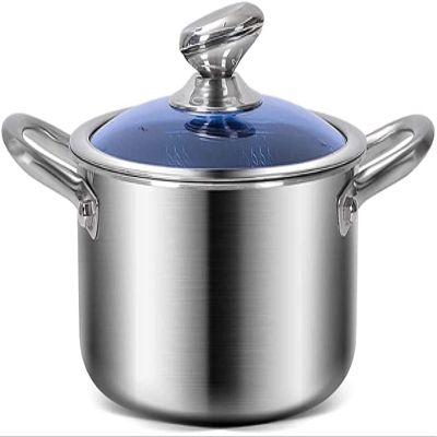 BOMMEL Pots,Nonstick Saucepan Soup Pot Pastastainless Steel Cooking Pot with See Through Lid Easy Clean Pasta Pot (Color : A, Size : 24Cm)