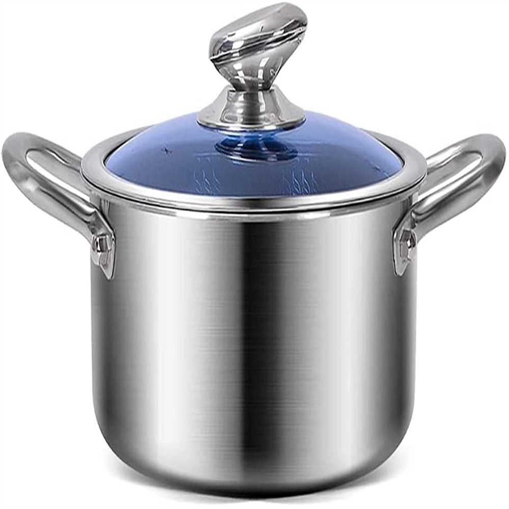 BOMMEL Pots,Nonstick Saucepan Soup Pot Pastastainless Steel Cooking Pot with See Through Lid Easy Clean Pasta Pot (Color : A, Size : 24Cm)