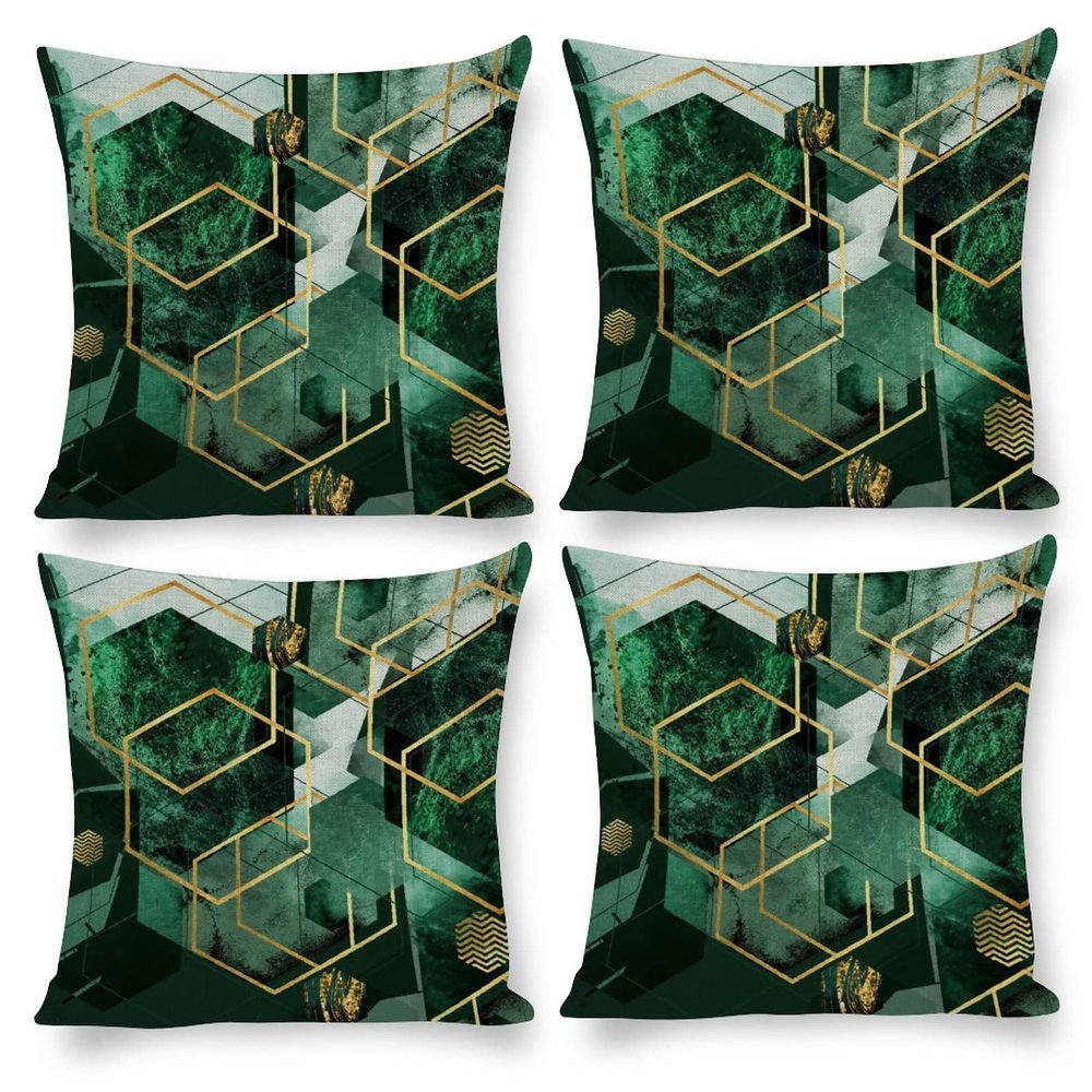 Set of 4 Colorful Abstract Mid Pillow Covers 20 x 20-Inch Century Watercolor Geometric Marble Tie Dye Outdoor Sofa Throw Pillows Cover for Couch Living Room Bed