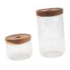 Cabilock 2pcs Transparent Sealed Storage Jar Airtight Food Container for Tea Candy Honey and Seasoning High Borosilicate Kitchen Organizer view 1