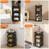 Lifewit Plastic Stackable Storage Baskets, 4 Tier Stacking Bins for Food and Clothes, Multifunctional Organizer for RV, Kitchen, Playroom, Pantry, Black, 35 x 30 x 72 cm/14 x 12 x 28 inch, 1 Pack view 4