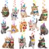 20Pcs Cat Hanging Swirls Decorations Cat Kitten Birthday Party Decorations Baby Cat Swirl Decorations for Cat Lover Kids Pet Cat Theme Birthday Party Pet Adoption Party Supplies view 1