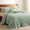 Bedsure Green Quilts King Size - King Quilt Bedding Set Bedspread Coverlet, Lightweight Corduroy Pattern Bedspread, 3-Piece Set with 106"x96" Coverlet & 2 Pillow Shams, All-Season Soft Microfiber view 1