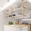 Ceiling Shelf Water Pipe Bracket 2 Tier, Hanging Floating Shelves Water Pipe Bracket, for Display, Storage and Decor, with Plank Pot Holders Wine Glass Bottle Racks Flower Stand ( Size : 80x30x80cm ) view 2