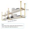 Ceiling Shelf Water Pipe Bracket 2 Tier, Hanging Floating Shelves Water Pipe Bracket, for Display, Storage and Decor, with Plank Pot Holders Wine Glass Bottle Racks Flower Stand ( Size : 80x30x80cm ) view 3