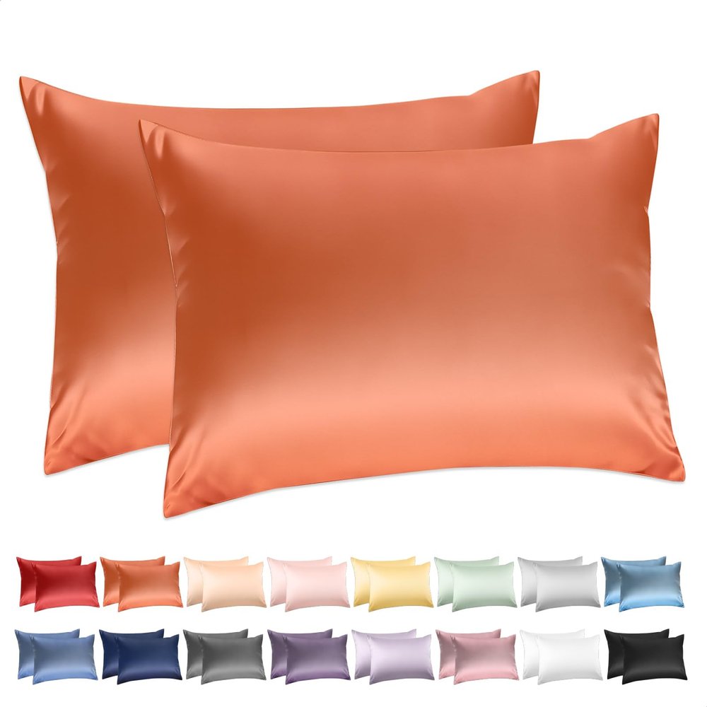 100% Cotton King Pillowcases Set of 2, Deep Dream 600 Thread Count Pillow Cases, 20x36 Inches, Super Soft and Breathable Envelope Closure (Orange)
