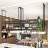 DMCHENGMA Floating Hanging Shelves, Black Wrought Iron Ceiling Shelf Brackets 2 Layer, Wall-Mounted Decorative Racks for Bar Restaurant Easy to Install Storage Shelving (Size : 120x30x100cm) view 4