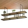 DMCHENGMA Retro Industrial Restaurant Iron Solid Wood Ceiling Shelf, Hanging Floating Shelves, 2 Tier Shelving Bar Hanging Decoration Storage Racks (Size : 150x30x80cm) view 1