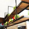 DMCHENGMA Retro Industrial Restaurant Iron Solid Wood Ceiling Shelf, Hanging Floating Shelves, 2 Tier Shelving Bar Hanging Decoration Storage Racks (Size : 150x30x80cm) view 4