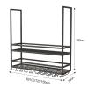 DMCHENGMA Floating Hanging Shelves, Black Wrought Iron Ceiling Shelf Brackets 2 Layer, Wall-Mounted Decorative Racks for Bar Restaurant Easy to Install Storage Shelving (Size : 80x30x100cm) view 2