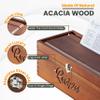Tidita Acacia Wood Large Recipe Box with 100 Cards 4x6, 8 Dividers - Wooden Recipe Box Set Double Compartment Organizer Keeper with Thick Card Stock - Cards Holder Stand Recipes for Kitchen Counter view 3