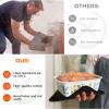 4PCS Oven Mitts and Pot Holders Sets 500F Pot Holders for Kitchen Heat Resistant Oven Gloves Anti-Slip Silicone Stripe Oven Mitts Heat Resistant Hot Pads Oven Mits Potholders for Kitchens (Black) view 4