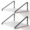 Fixwal 16.5 X 12 X 0.6in Shelves for Room Wall, White Floating Shelves for Wall, Large Rustic Wood Wall Shelf for Bathroom, Kitchen, Laundry Room, Living Room Decor view 1
