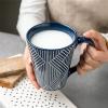 Ceramic Coffee Mugs 15 Oz Extra Large Cups Creative Personalized Gifts Embossed Espresso Latte Household Gift for Birthday/Christmas/Valentine's (Blue) (Color : C-Cup) view 3