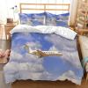 Jingzhang Dream White Aircraft Duvet Cover Set with Zipper Closure, Queen Size - Includes Comforter Cover and 2 Pillow Shams view 1