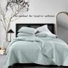 HORIMOTE HOME Oversized King Quilt Set, Aqua Blue California King Quilt Classic Geometric Spots Stitched Pattern, Pre-Washed Ultra Soft Lightweight Quilted Bedspread Cal King for All Season, 3 Pieces view 2