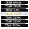 7 PCS Bachelorette Sashes Set for Groomsmen, Black Team Groom Sashes for Bachelor Bridal Shower Supplies Wedding Parties Decorations Favors Gifts view 1