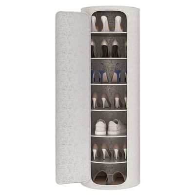 7-Tier Vertical Shoe Racks Creative Round with Door Shoe Shelf Shoe Organizer for Entryway, Living Room, Bedroom Shoe Tower