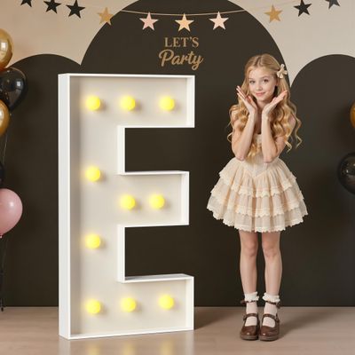 Mixifox Marquee Letters 4 Feet Tall Large Light up Letters E for Decor
