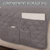 AWAV Sofa Armrest Organizer with 6 Pockets Armchair Organiser Soft Anti-slip Armchair Storage Bag Bedside Pocket for Phone Magazine Books Glasses Drinker Snack, Space Saver Bag (Grey) view 3