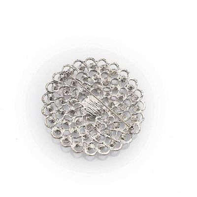 3 in Silver Metal Rhinestones Flower Brooch Chair Sash Pin Party Events Home Decoration