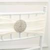 3 in Silver Metal Rhinestones Flower Brooch Chair Sash Pin Party Events Home Decoration view 3