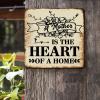 ArogGeld Metal Sign A Mother is The Heart of A Home Aluminum Sign Motivational Heart Warming Home Sign Wall Decor Bright Wall Plaque Poster for Living Room Dining Room Bedroom 10x10in view 2