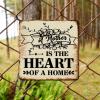ArogGeld Metal Sign A Mother is The Heart of A Home Aluminum Sign Motivational Heart Warming Home Sign Wall Decor Bright Wall Plaque Poster for Living Room Dining Room Bedroom 10x10in view 4