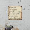 ArogGeld Religious Saying Quotes Tin Sign There are Two Ways of Spreading Light to Be The Candle Metal Wall Art Decorative Wall Art Artistic Iron Painting for People Cave Farm Wall 15.2x15.2in view 3