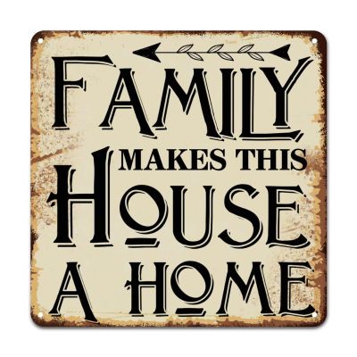 ArogGeld Inspiring Bible Scripture Metal Sign Family Makes This House A Home Metal Wall Art Decorative Home Wall Art Novelty Wall Plaque Poster for Beer Club Bar Pub Cafe Man Cave 15.2x15.2in