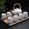 OLOTU Handmade Tea Set The Whole Sset is Simple Porcelain Glaze Color Kung Fu Tea Set Health Tea Cup Set Large Capacity view 3