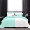 5 Piece Luxury Reversible Diamond Pattern Comforter Premium Super Soft 550 GSM All Season 1000 TC 100% Egyptian Cotton Oversized Super King Size Aqua/White Solid Color view 1