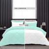 5 Piece Luxury Reversible Diamond Pattern Comforter Premium Super Soft 550 GSM All Season 1000 TC 100% Egyptian Cotton Oversized Super King Size Aqua/White Solid Color view 2