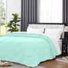 5 Piece Luxury Reversible Diamond Pattern Comforter Premium Super Soft 550 GSM All Season 1000 TC 100% Egyptian Cotton Oversized Super King Size Aqua/White Solid Color view 3