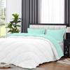 5 Piece Luxury Reversible Diamond Pattern Comforter Premium Super Soft 550 GSM All Season 1000 TC 100% Egyptian Cotton Oversized Super King Size Aqua/White Solid Color view 4