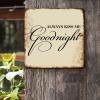 ArogGeld Always Kiss Me Goodnight Tin Sign Inspiring Quotes Saying Metal Tin Sign Decorative Wall Art Artistic Wall Decoration for Garage People Cave Shop Bar She Shed 15.2x15.2in view 2