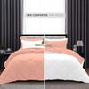 3 Piece Luxury Reversible Diamond Pattern Comforter Premium Super Soft 550 GSM All Season 1000 TC 100% Egyptian Cotton Oversized Super King Size Peach/White Solid Color view 2