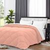 3 Piece Luxury Reversible Diamond Pattern Comforter Premium Super Soft 550 GSM All Season 1000 TC 100% Egyptian Cotton Oversized Super King Size Peach/White Solid Color view 3